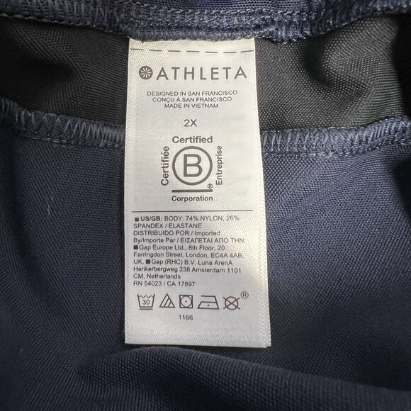 Athleta Venice Colorblock Navy Blue Black Wide Leg Track Pants SZ 2X - Picture 6 of 8